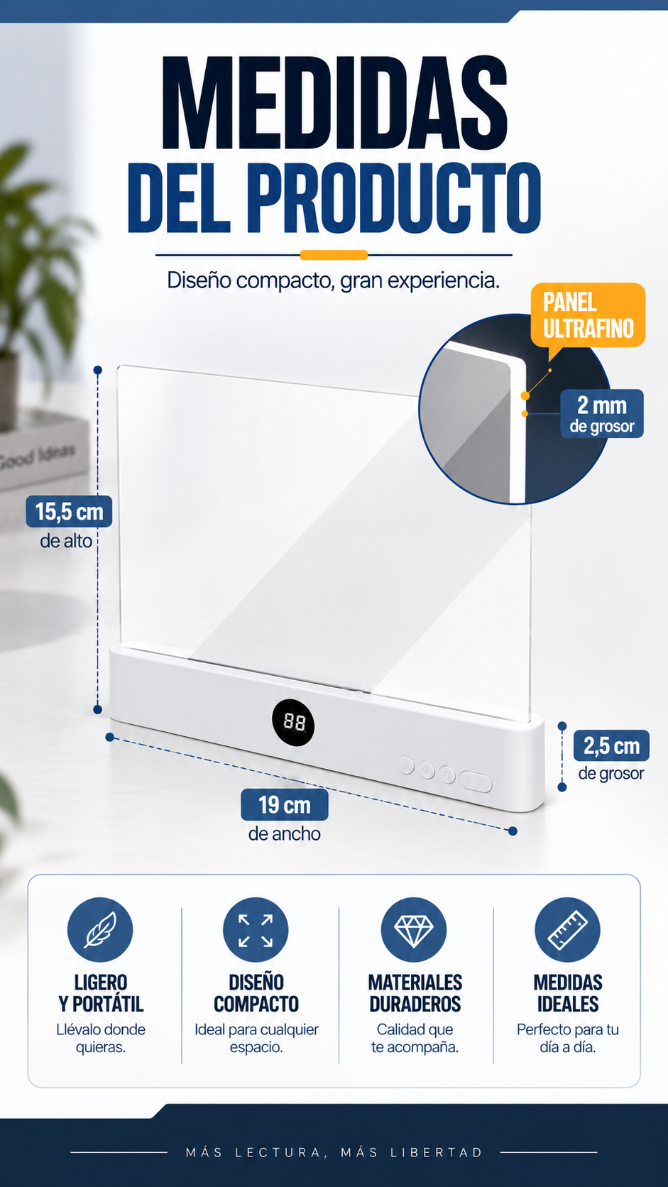SmoothPage™ - Luz de lectura ultrafina